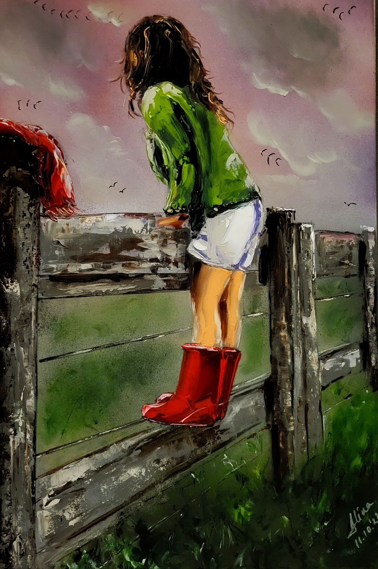 ArteDiAlina.com painting: Watching the clouds